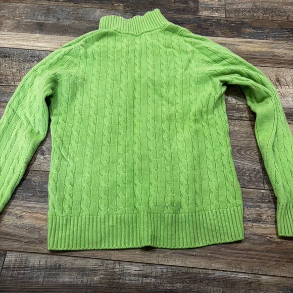 BOUTIQUE Lime Cable Knit Women's Green Top Small Collared Autumn Soft Sweater - Picture 2 of 2